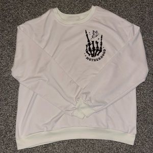 MOTHERHOOD Print Sweatshirt, Crew Neck Casual Sweatshirt For Fall & Spring